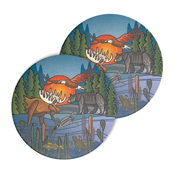 Coasters - Ceramic - Set of 2 - All My Relatives (Indinawemaaganidag)