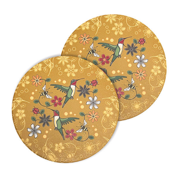 Coasters - Ceramic - Set of 2 - Hummingbird (Nenookaasi)