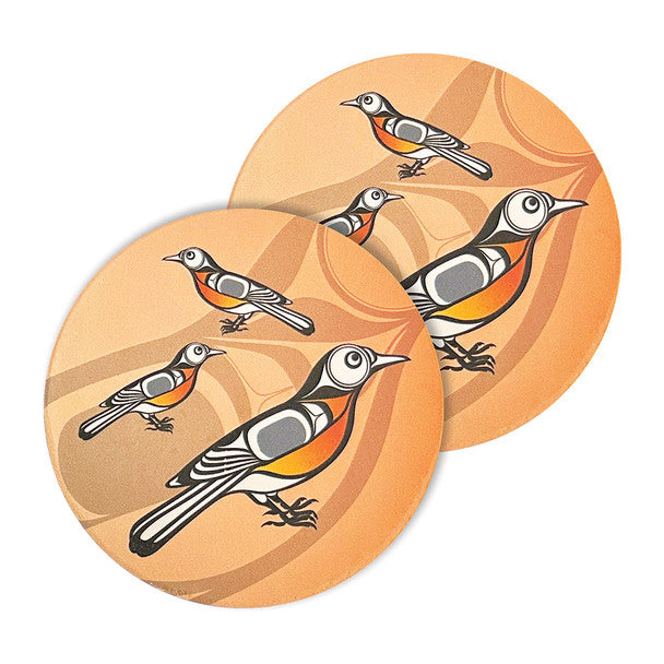Coasters - Ceramic - Set of 2 - Robin