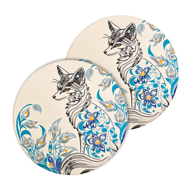 Coasters - Ceramic - Set of 2 - Foxy