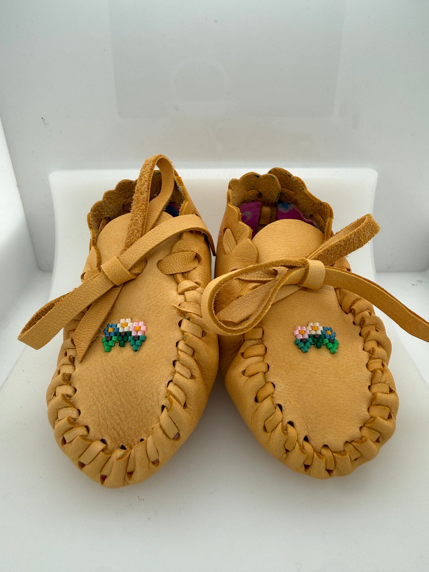 Moccasins - Infant - Deerskin - Flowers