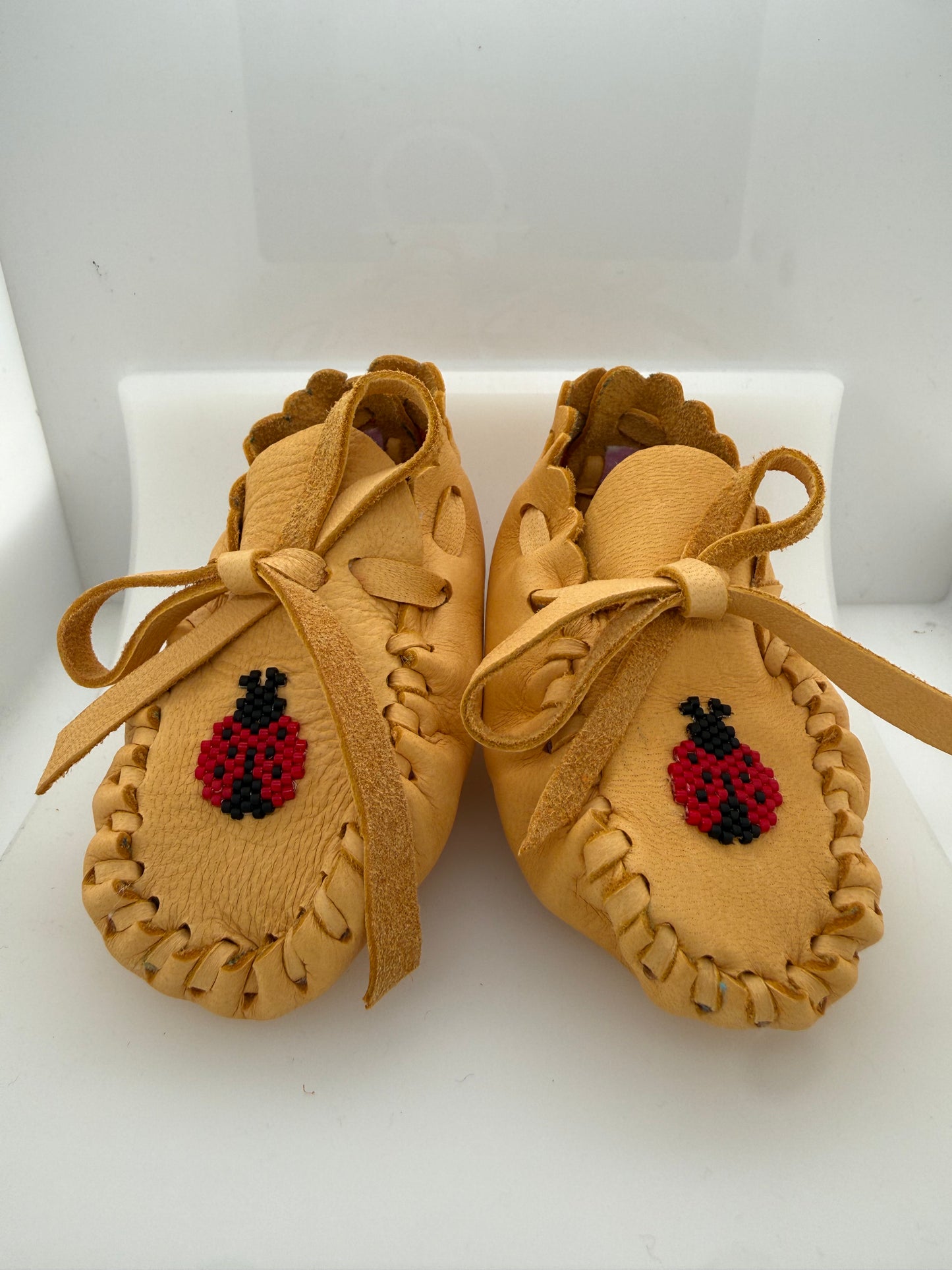Moccasins - Infant - Deerskin - Ladybugs