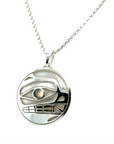 Pendant - Sterling Silver - Round - Bear - Small - 20mm
