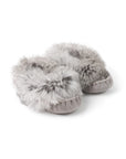 Moccasins - Infant - Grey Suede - Grey Rabbit Fur - YARËNDA'
