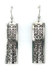 Earrings - Sterling Silver - Rectangle - Eagle & Bear
