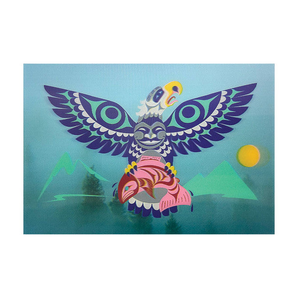 3D Lenticular Postcard - Eagle Salmon