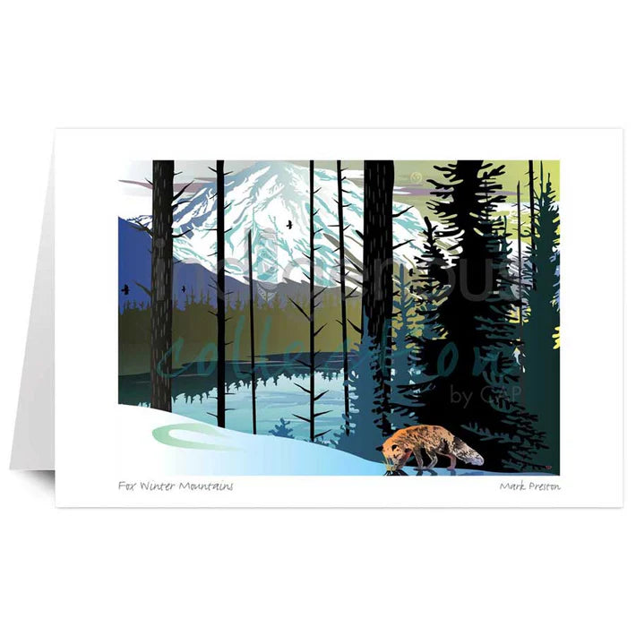 Card - *Preston - Fox Winter Mountain - 6x9
