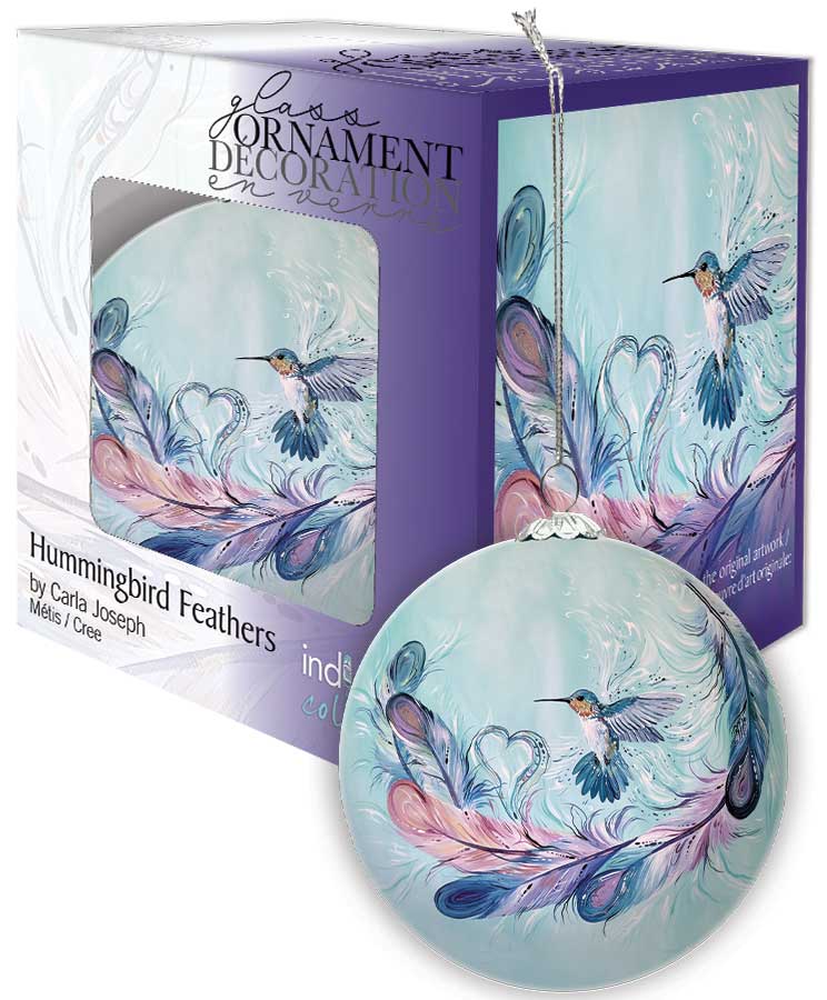 Ornament - Glass - Hummingbird Feathers