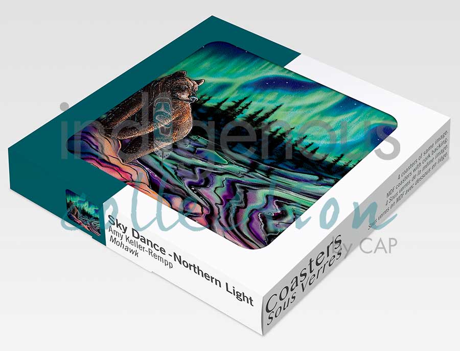 Coasters - Cork - Set of 4 - Sky Dance - Northern Light