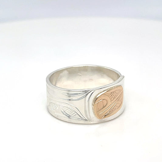 Ring - Gold & Silver - Hummingbird - Size 8.5