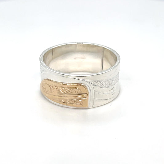 Ring - Gold & Silver - Hummingbird - Size 8.25