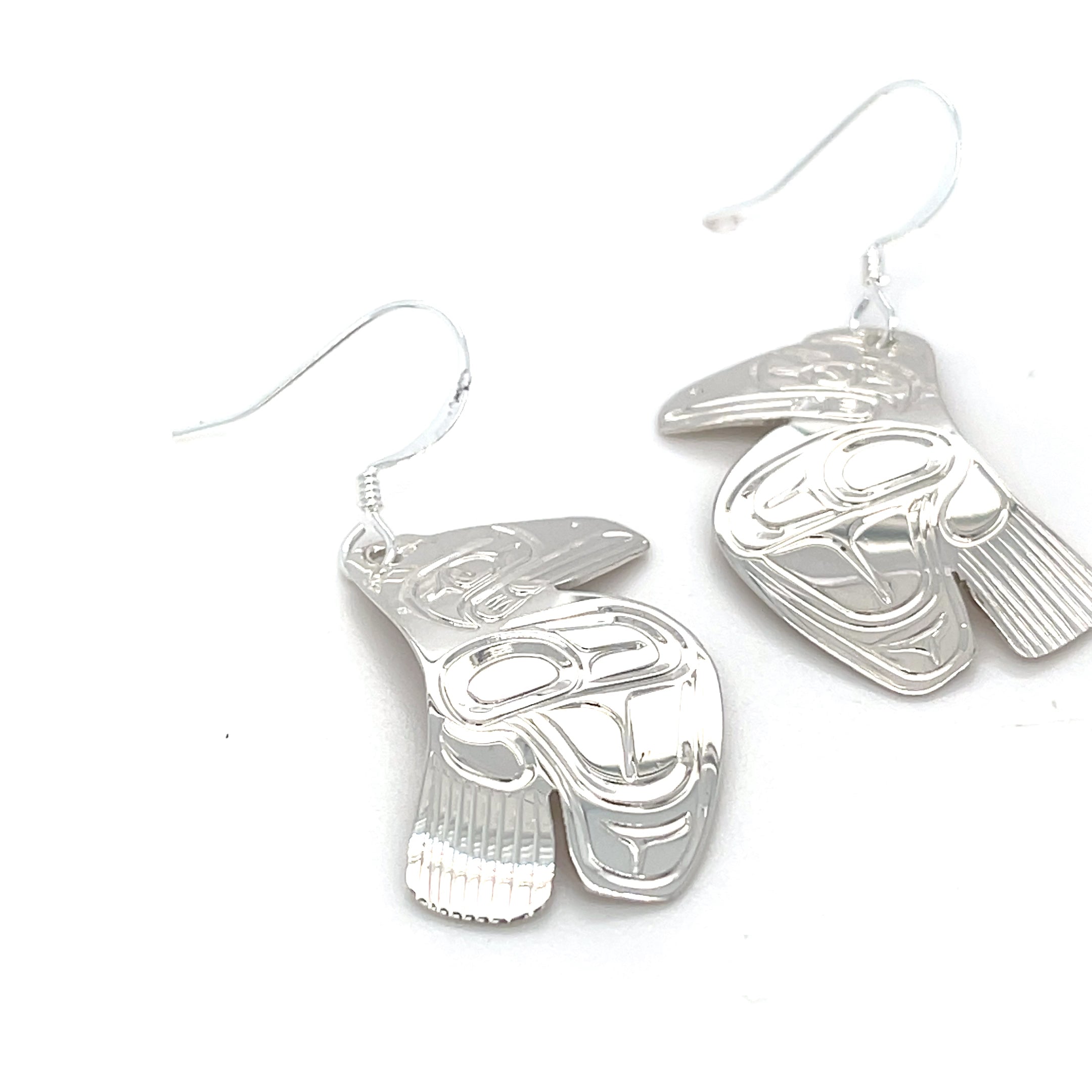 Earrings - Sterling Silver - Cutout - Raven