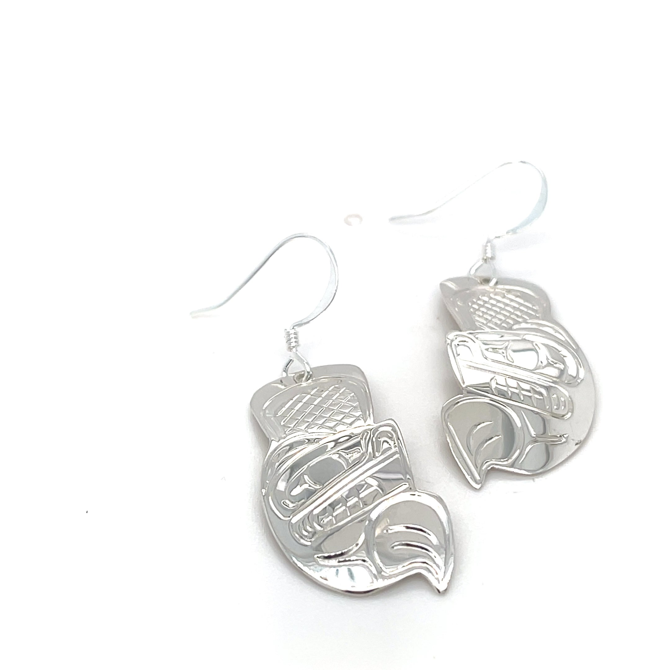 Earrings - Sterling Silver - Cutout - Beaver