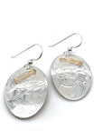 Earrings - Gold & Silver - Oval - Eagle