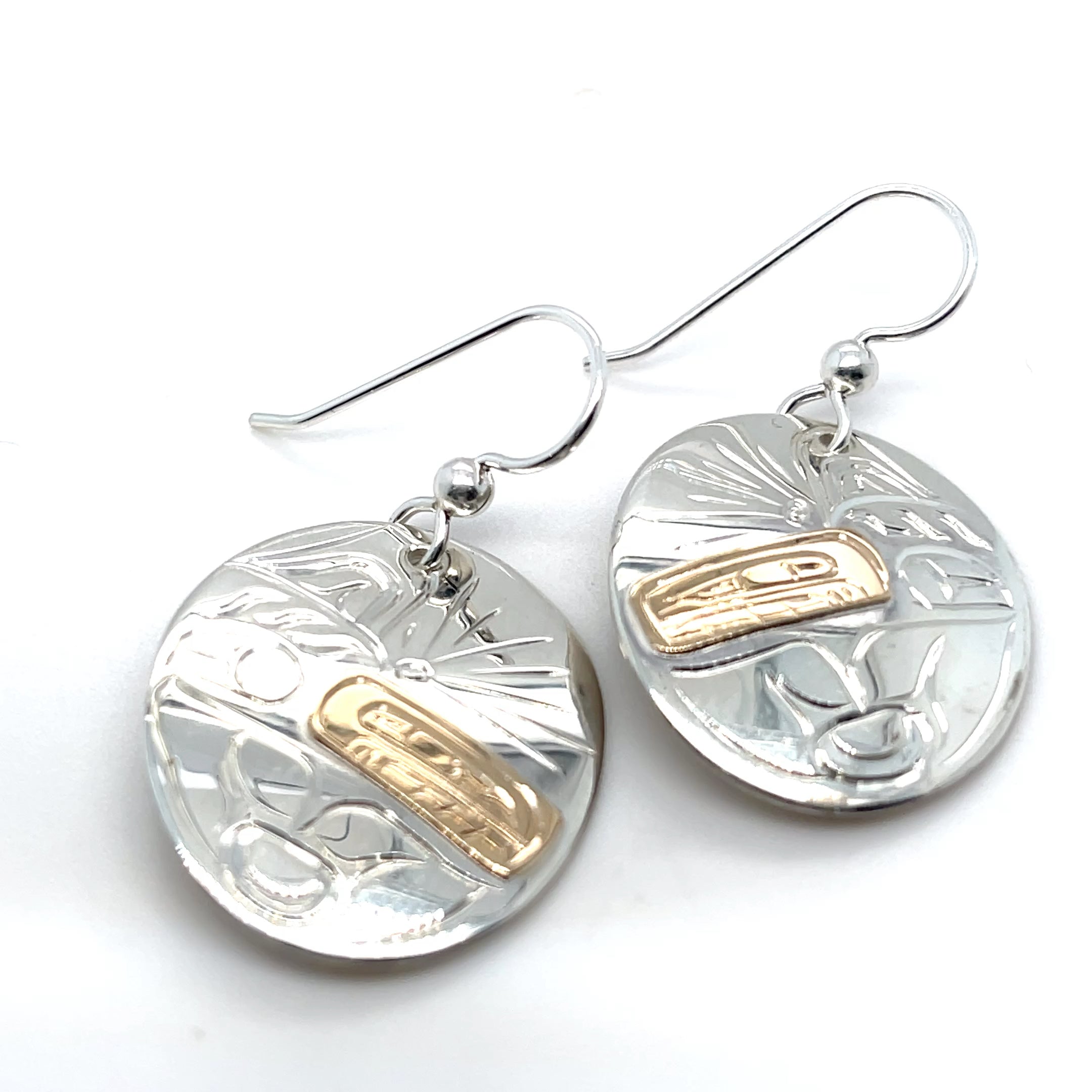 Earrings - Gold & Silver - Oval - Orca