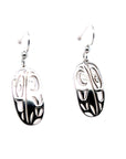 Earrings - Sterling Silver - Drop - Oval - Raven - Medium - 24mm