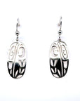 Earrings - Sterling Silver - Drop - Oval - Raven - Medium - 24mm