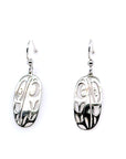 Earrings - Sterling Silver - Drop - Oval - Raven - Medium - 24mm