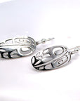 Earrings - Sterling Silver - Drop - Oval - Raven - Medium - 24mm
