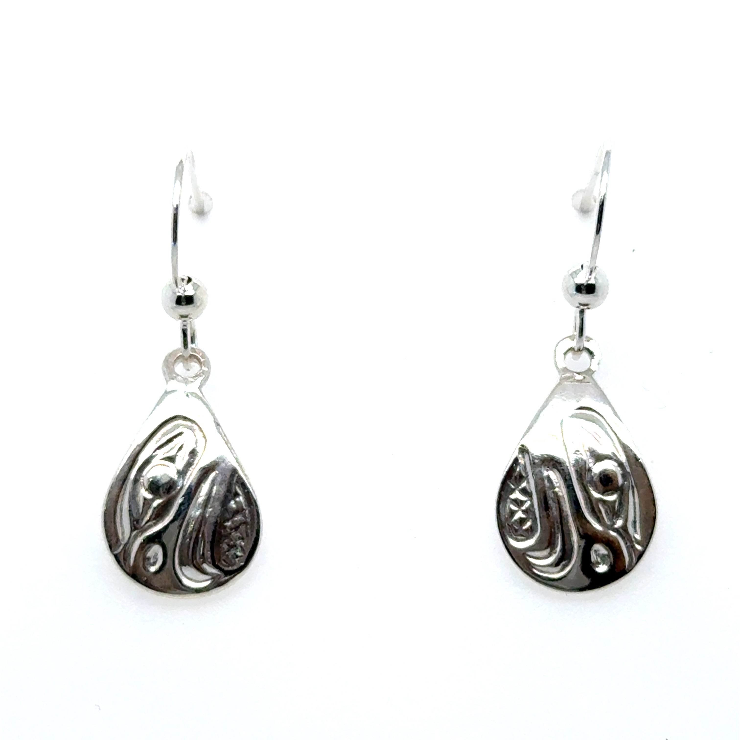 Earrings - Sterling Silver - Cast - Drop - Small - Teardrop - Eagle