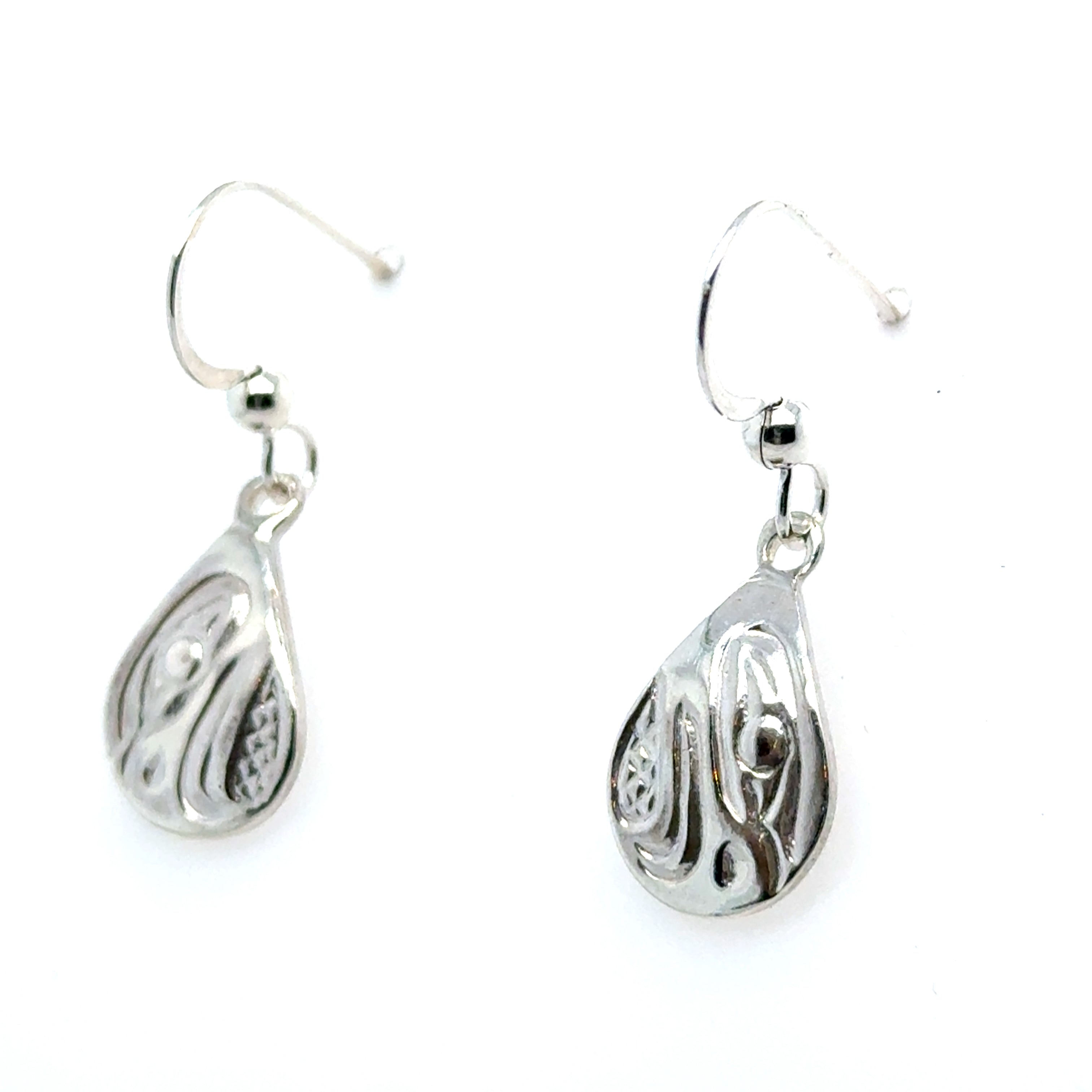 Earrings - Sterling Silver - Cast - Drop - Small - Teardrop - Eagle