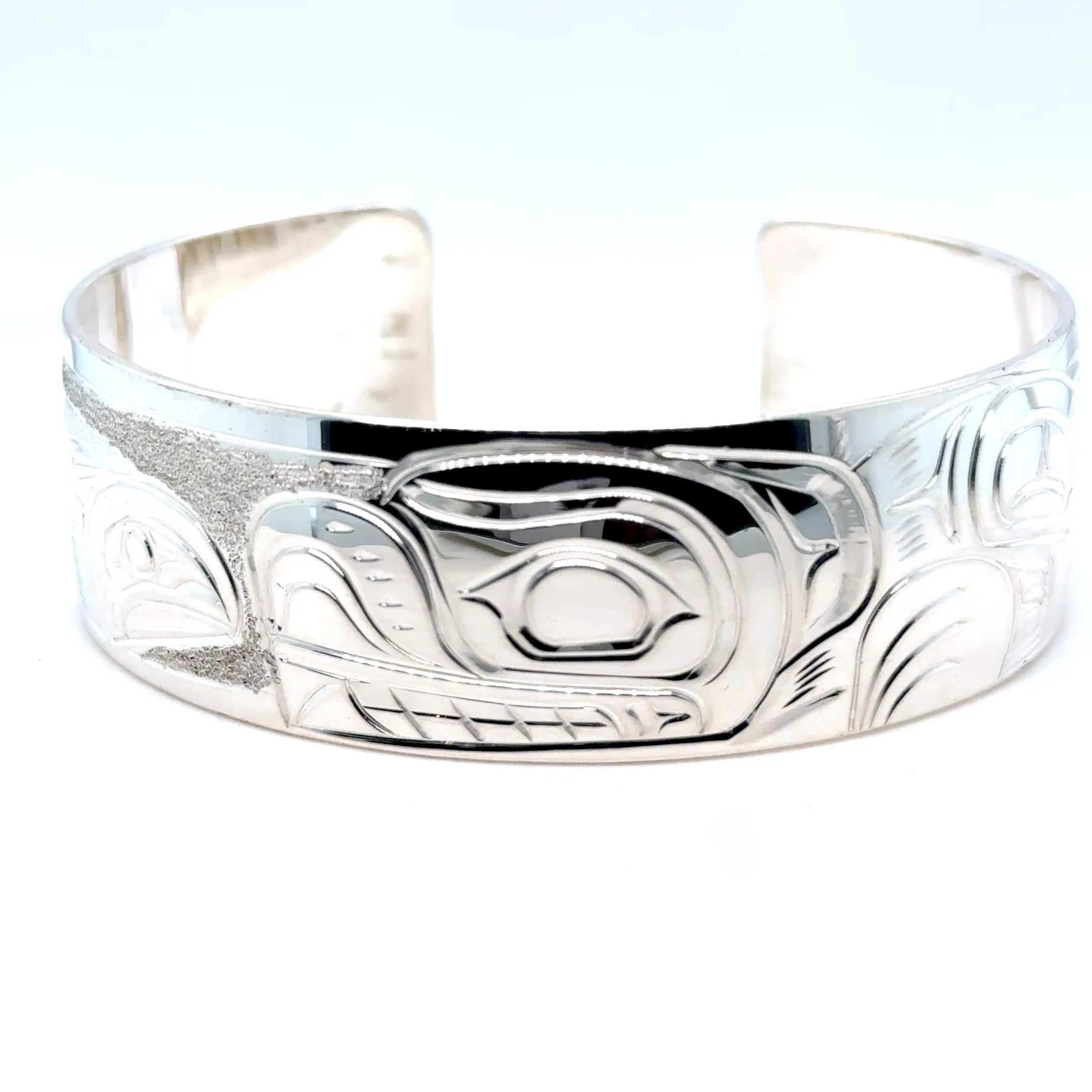 Bracelet - Sterling Silver - 3/4" - Salmon & Bear