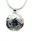 Pendant - Sterling Silver - Round - Wolf - Small - 20mm