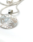 Pendant - Sterling Silver - Round - Wolf - Small - 20mm