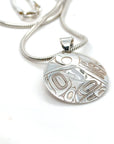 Pendant - Sterling Silver - Round - Wolf - Small - 20mm