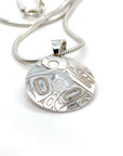 Pendant - Sterling Silver - Round - Wolf - Small - 20mm