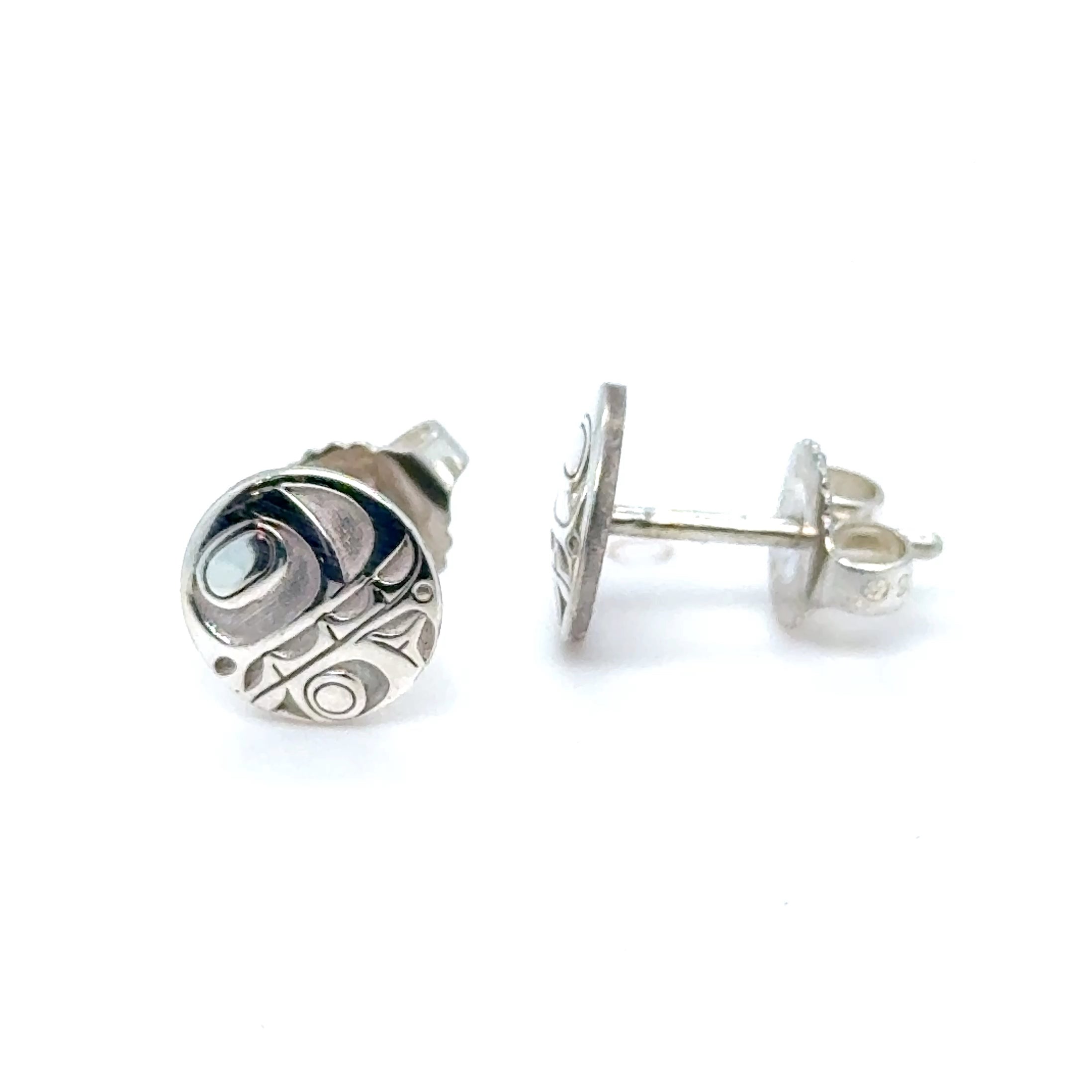 Earrings - Sterling Silver - Stud - Orca - Micro - 8mm