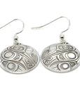 Earrings - Sterling Silver - Drop - Round - Hummingbird - Medium - 20mm