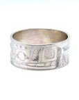 Ring - Sterling Silver - 3/8" - Wolf