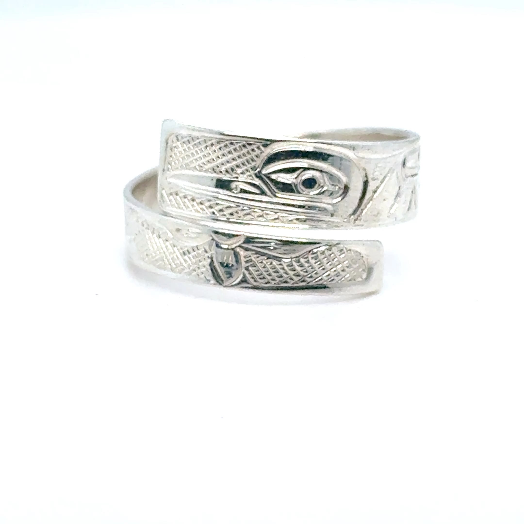 Ring - Sterling Silver - Wrap - 1/4" - Hummingbird
