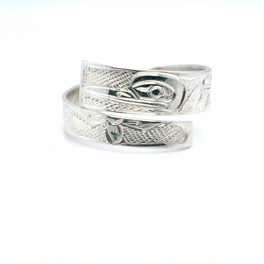 Ring - Sterling Silver - Wrap - 1/4" - Hummingbird