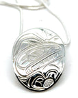 Pendant - Sterling Silver - Oval - Orca