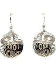 Earrings - Sterling Silver - Drop - Round - 20mm - Raven
