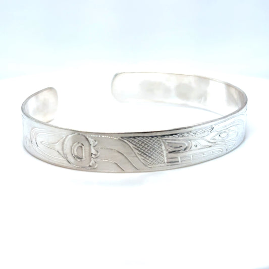Bracelet - Sterling Silver - 3/8" - Wolf - Longer Length