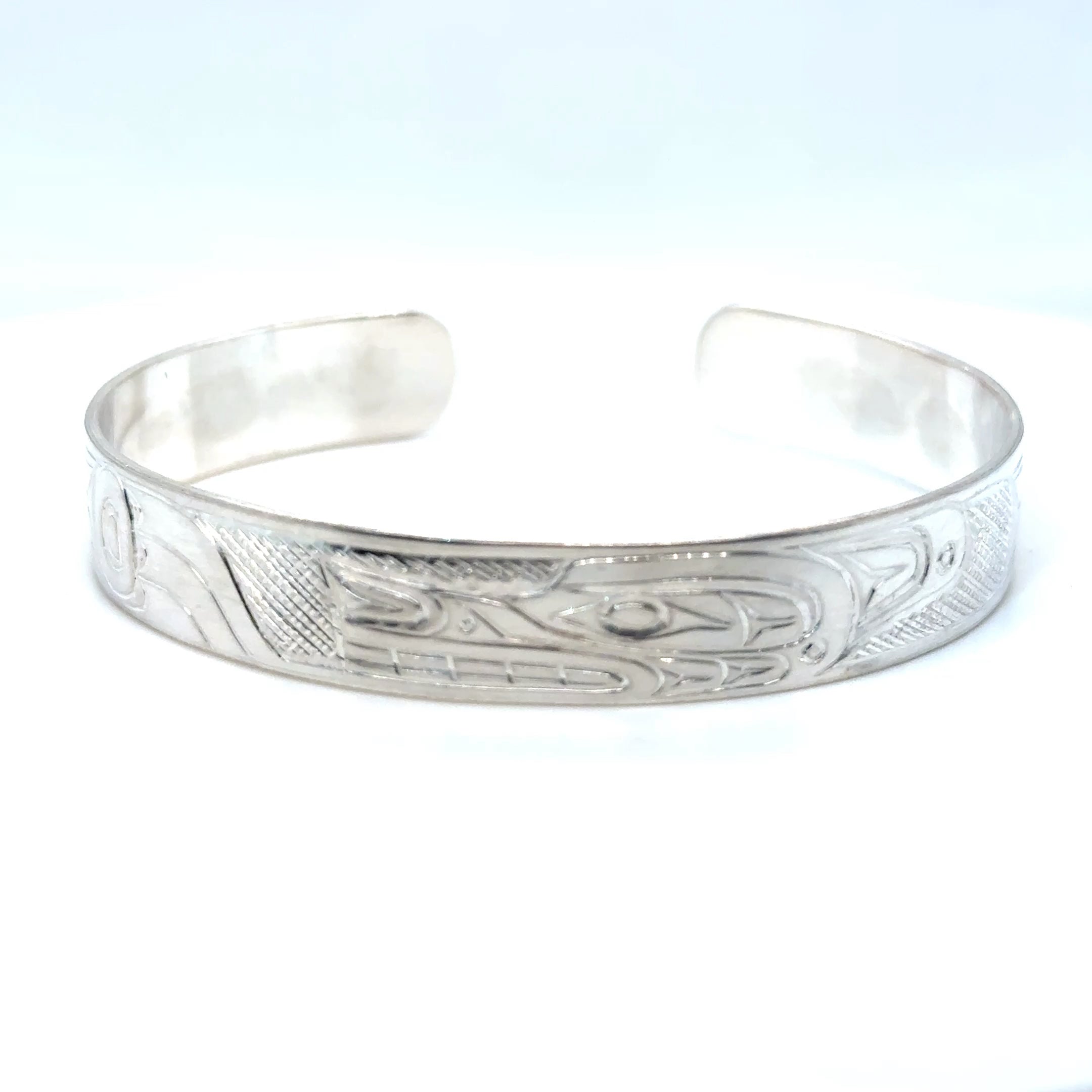 Bracelet - Sterling Silver - 3/8" - Wolf - Longer Length
