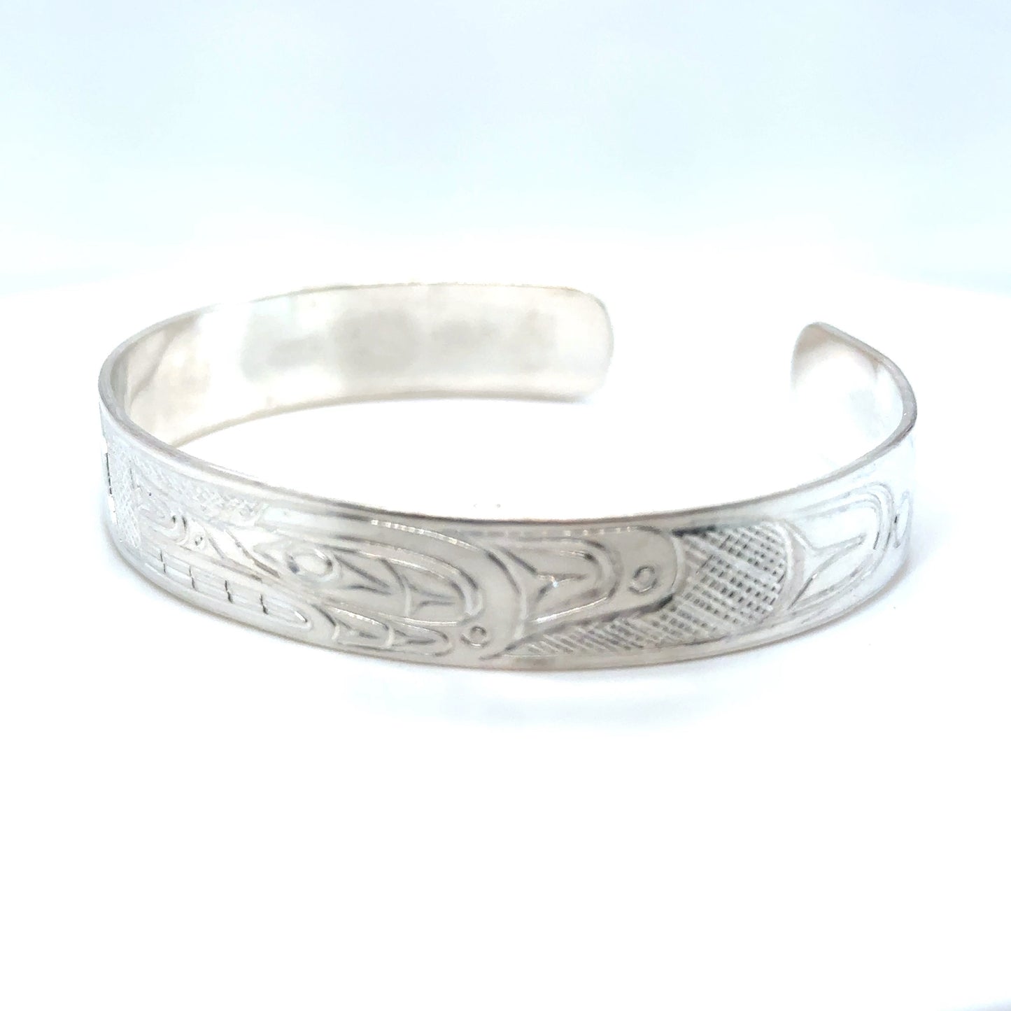 Bracelet - Sterling Silver - 3/8" - Wolf - Longer Length