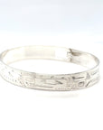Bangle - Sterling Silver - 3/8" - Orca Bear - Shorter Length