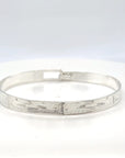 Bangle - Sterling Silver - 1/4" - Orcas - Shorter Length