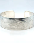 Bracelet - Sterling Silver - 3/4" - Hummingbird & Flower - Shorter Length