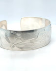 Bracelet - Sterling Silver - 3/4" - Hummingbird & Flower - Shorter Length