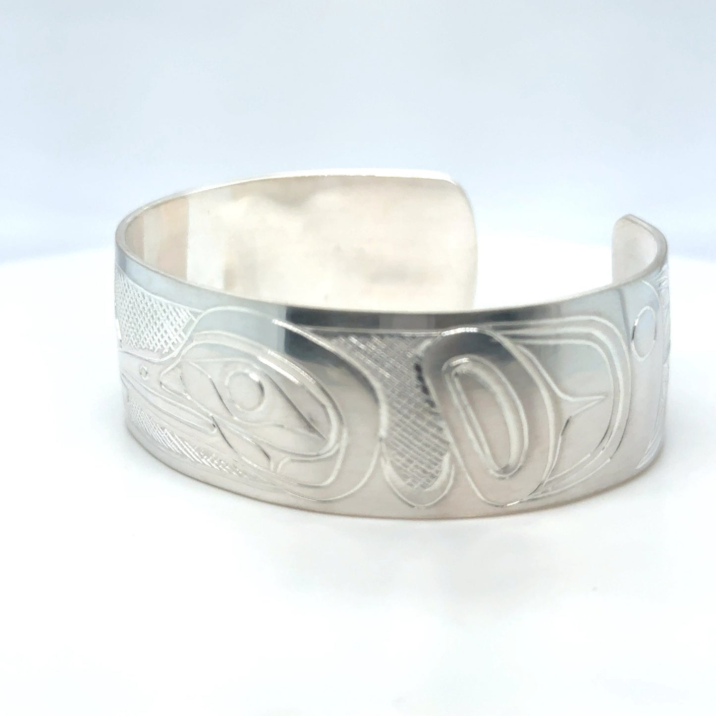 Bracelet - Sterling Silver - 3/4" - Hummingbird & Flower - Shorter Length