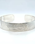 Bracelet - Sterling Silver - 1/2" - Hummingbird & Flower - Shorter Length