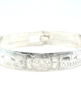 Bangle - Sterling Silver - 1/2" - Orca Moon Bear - Longer Length