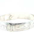 Bangle - Sterling Silver - 1/2" - Orcas - Longer Length
