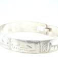Bangle - Sterling Silver - 1/2" - Orcas - Longer Length