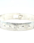 Bangle - Sterling Silver - 1/2" - Orcas - Longer Length